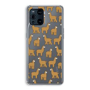 CaseCompany Alpacas: Oppo Find X3 Pro Transparant Hoesje