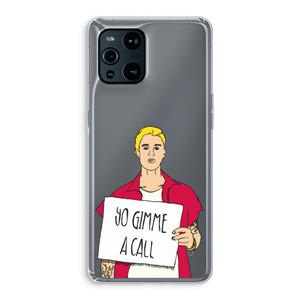 CaseCompany Gimme a call: Oppo Find X3 Transparant Hoesje