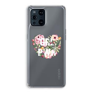 CaseCompany GRL PWR Flower: Oppo Find X3 Pro Transparant Hoesje