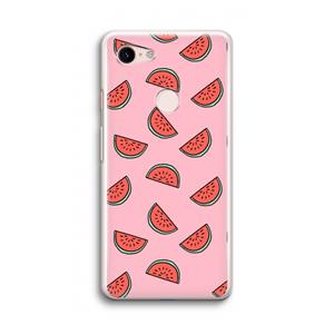 CaseCompany Watermeloen: Google Pixel 3 Transparant Hoesje