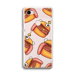 CaseCompany Hamburger: Google Pixel 3 Transparant Hoesje