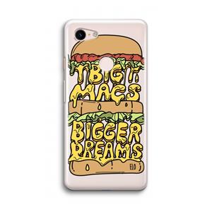 CaseCompany Big Macs Bigger Dreams: Google Pixel 3 Transparant Hoesje
