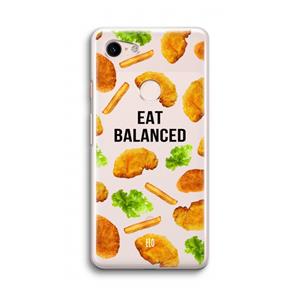 CaseCompany Eat Balanced: Google Pixel 3 Transparant Hoesje