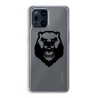 CaseCompany Angry Bear (black): Oppo Find X3 Pro Transparant Hoesje