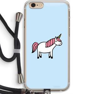 CaseCompany Eenhoorn: iPhone 6 PLUS / 6S PLUS Transparant Hoesje met koord