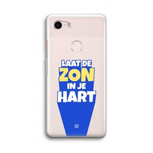 CaseCompany Laat de zon in je hart: Google Pixel 3 Transparant Hoesje