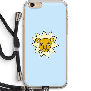 CaseCompany Kleine leeuw: iPhone 6 PLUS / 6S PLUS Transparant Hoesje met koord