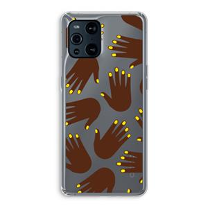 CaseCompany Hands dark: Oppo Find X3 Pro Transparant Hoesje