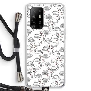 CaseCompany Zwanen: Oppo A95 5G Transparant Hoesje met koord