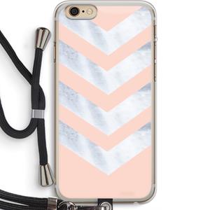 CaseCompany Marmeren pijlen: iPhone 6 PLUS / 6S PLUS Transparant Hoesje met koord