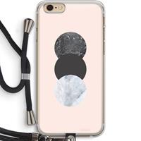 CaseCompany Marmeren cirkels: iPhone 6 PLUS / 6S PLUS Transparant Hoesje met koord