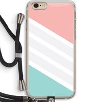 CaseCompany Strepen pastel: iPhone 6 PLUS / 6S PLUS Transparant Hoesje met koord
