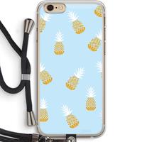 CaseCompany Ananasjes: iPhone 6 PLUS / 6S PLUS Transparant Hoesje met koord