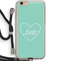 CaseCompany Best heart pastel: iPhone 6 PLUS / 6S PLUS Transparant Hoesje met koord