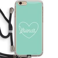 CaseCompany Friends heart pastel: iPhone 6 PLUS / 6S PLUS Transparant Hoesje met koord
