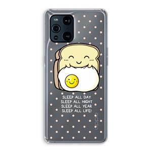 CaseCompany Sleep All Day: Oppo Find X3 Transparant Hoesje