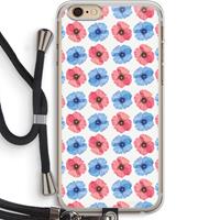 CaseCompany Klaproosjes: iPhone 6 PLUS / 6S PLUS Transparant Hoesje met koord