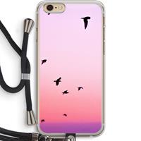 CaseCompany Fly away: iPhone 6 PLUS / 6S PLUS Transparant Hoesje met koord