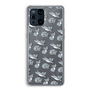 CaseCompany Poezen: Oppo Find X3 Transparant Hoesje