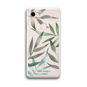 CaseCompany Tropical watercolor leaves: Google Pixel 3 Transparant Hoesje