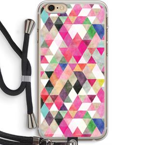 CaseCompany Gekleurde driehoekjes: iPhone 6 PLUS / 6S PLUS Transparant Hoesje met koord