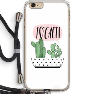 CaseCompany I love cacti: iPhone 6 PLUS / 6S PLUS Transparant Hoesje met koord