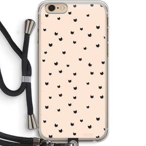 CaseCompany Kleine kattenkopjes: iPhone 6 PLUS / 6S PLUS Transparant Hoesje met koord