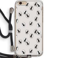 CaseCompany Miauw: iPhone 6 PLUS / 6S PLUS Transparant Hoesje met koord