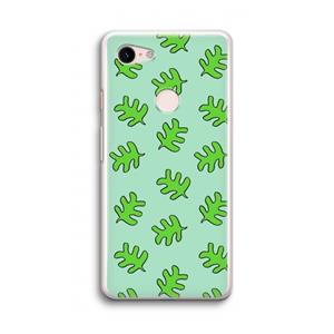 CaseCompany Groene blaadjes: Google Pixel 3 Transparant Hoesje