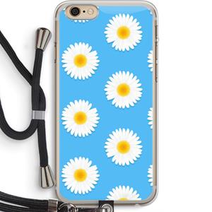 CaseCompany Margrietjes: iPhone 6 PLUS / 6S PLUS Transparant Hoesje met koord