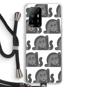 CaseCompany Cats: Oppo A95 5G Transparant Hoesje met koord