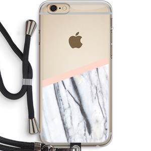 CaseCompany A touch of peach: iPhone 6 PLUS / 6S PLUS Transparant Hoesje met koord