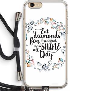 CaseCompany Diamonds: iPhone 6 PLUS / 6S PLUS Transparant Hoesje met koord