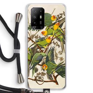 CaseCompany Carolinaparkiet: Oppo A95 5G Transparant Hoesje met koord