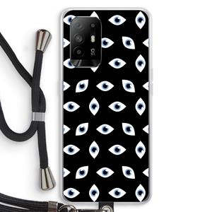 CaseCompany Eyes pattern: Oppo A95 5G Transparant Hoesje met koord