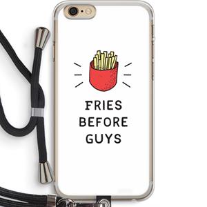 CaseCompany Fries before guys: iPhone 6 PLUS / 6S PLUS Transparant Hoesje met koord