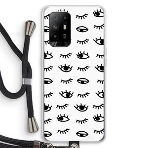 CaseCompany Eye pattern #2: Oppo A95 5G Transparant Hoesje met koord