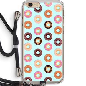 CaseCompany Donuts: iPhone 6 PLUS / 6S PLUS Transparant Hoesje met koord