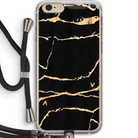 CaseCompany Gouden marmer: iPhone 6 PLUS / 6S PLUS Transparant Hoesje met koord