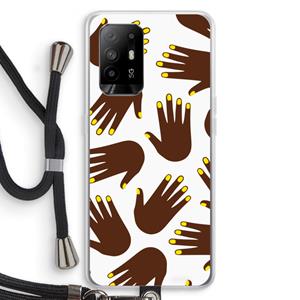 CaseCompany Hands dark: Oppo A95 5G Transparant Hoesje met koord