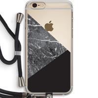 CaseCompany Combinatie marmer: iPhone 6 PLUS / 6S PLUS Transparant Hoesje met koord