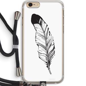 CaseCompany Pluim: iPhone 6 PLUS / 6S PLUS Transparant Hoesje met koord