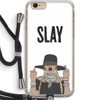CaseCompany Slay All Day: iPhone 6 PLUS / 6S PLUS Transparant Hoesje met koord