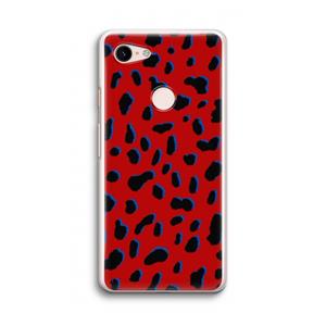 CaseCompany Red Leopard: Google Pixel 3 Transparant Hoesje