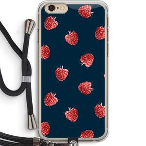 CaseCompany Framboosjes: iPhone 6 PLUS / 6S PLUS Transparant Hoesje met koord