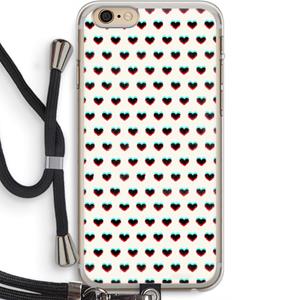 CaseCompany Hartjes: iPhone 6 PLUS / 6S PLUS Transparant Hoesje met koord