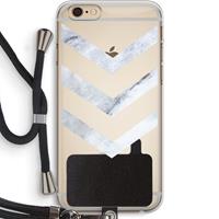 CaseCompany Marmeren pijlen: iPhone 6 PLUS / 6S PLUS Transparant Hoesje met koord