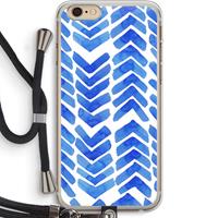 CaseCompany Blauwe pijlen: iPhone 6 PLUS / 6S PLUS Transparant Hoesje met koord