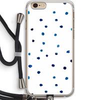CaseCompany Blauwe stippen: iPhone 6 PLUS / 6S PLUS Transparant Hoesje met koord