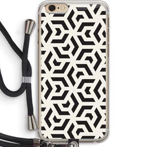 CaseCompany Crazy pattern: iPhone 6 PLUS / 6S PLUS Transparant Hoesje met koord